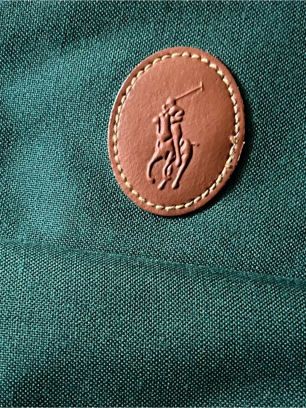 Teal Canvas Messenger Bag with Brown Leather Trim